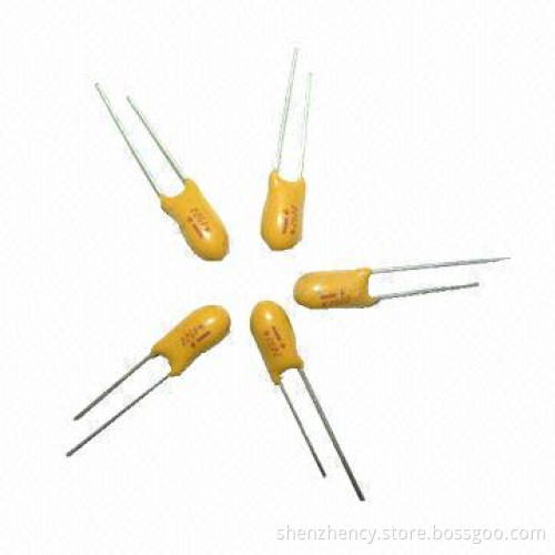 0.1uf 35V DIP Tantalum Capacitor, Resin Coated, Radial-lead, RoHS Directive-complaint